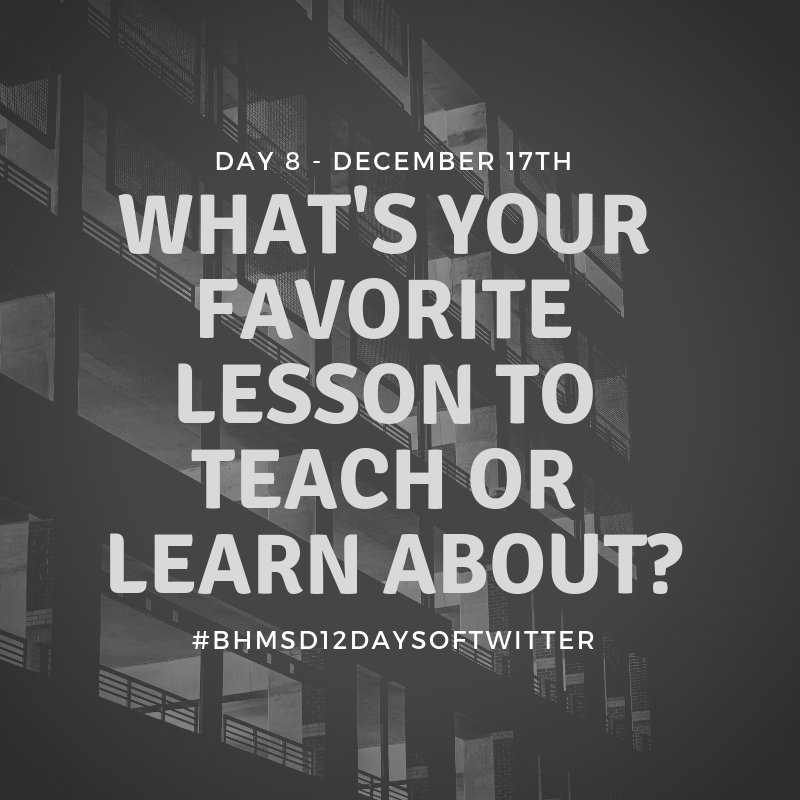T_Cocanower's tweet photo. One more week before Christmas break!  Let's make it a great one!  Day 8 of #BHMSD12DaysofTwitter https://t.co/wKoDmmJHrt