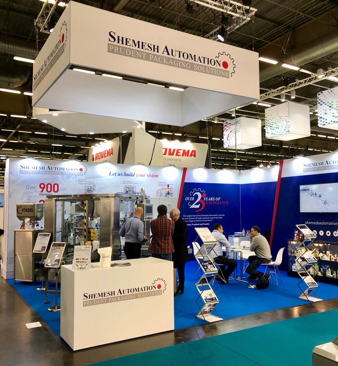 GlentonMedia's tweet photo. In 2018 we travelled to Paris to build a stand for our client @SaShemesh as well as their usual build at the #PPMA18. #All4Pack #ShemeshAutomation https://t.co/6TMUBmUxfR