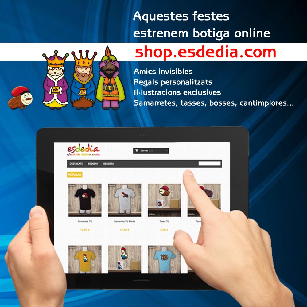 esdedia_'s tweet photo. ✅ 🆕  ESTRENEM BOTIGA ONLINE 🛒 
https://t.co/FKQ3zINauE
Per aquestes festes estrenem la nostra botiga online.👩‍💻👨‍💻
Hi trobareu articles ideals pels tradicionals i simpàtics amics invisibles o pel tió👥😉🤩
#AmicInvisible #Nadal2018 #Nadal #Tió #Igualada #Tasses #Samarretes https://t.co/fkUQaLS5xO