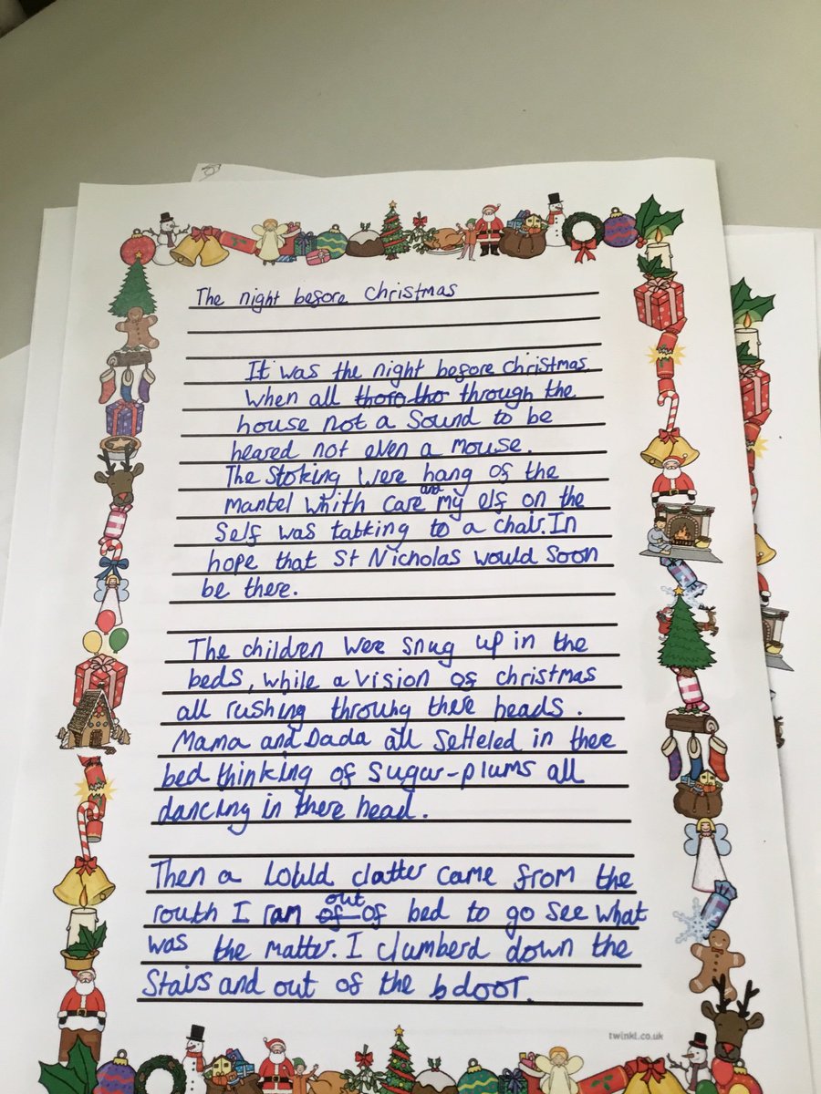 MissCunnRSW's tweet photo. Year 5 have written some great poems this morning inspired by 'twas a night before Christmas 🌲🎄@r_s_wood https://t.co/YdimgvVYkV