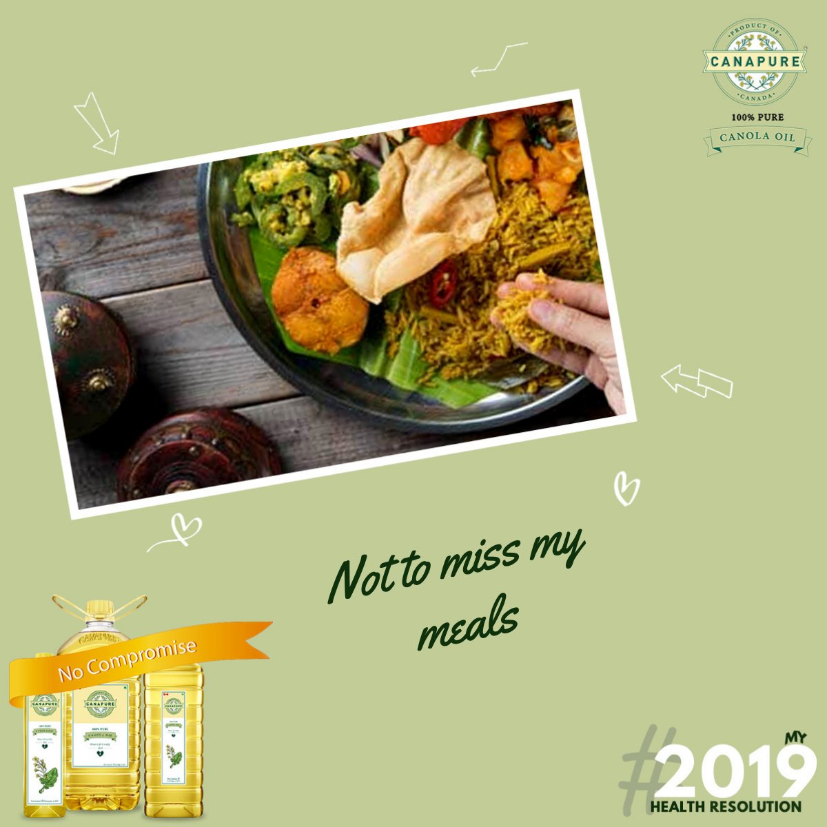 CanapureIndia's tweet photo. Is #My2019HealthResolution to not skip my meals?
You should never miss your meals, as underrated it sounds it is actually one of the most important aspects for maintaining good health. https://t.co/yMXTVgoVhF
