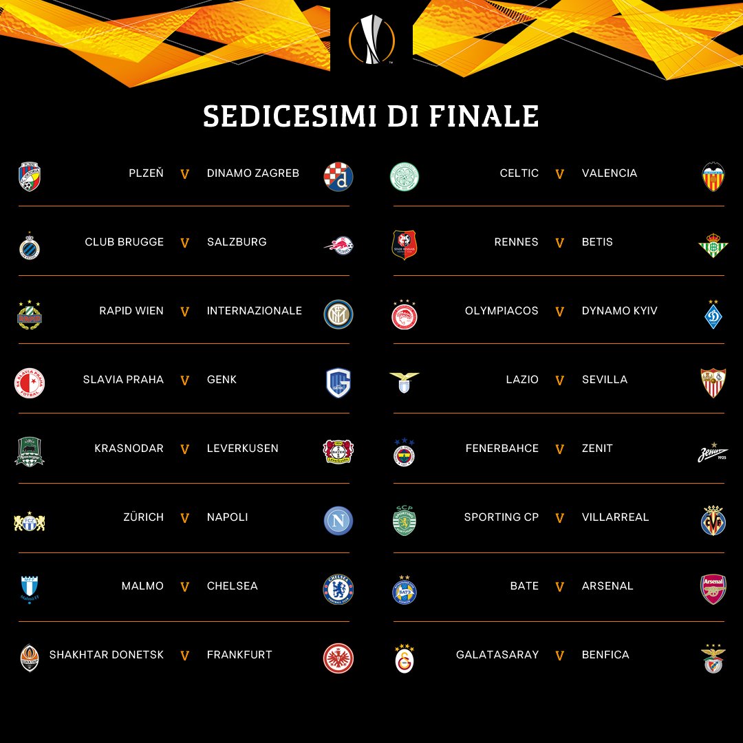Il tabellone dei sedicesimi!
#UELdraw