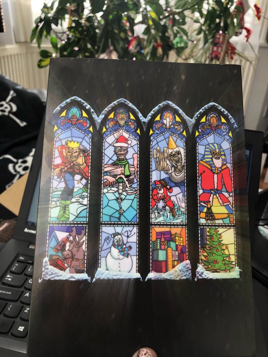 DeepaPops's tweet image. Loving this year’s Christmas card, @IronMaiden. Cheers to you, fellas! 🤘🏾🎄