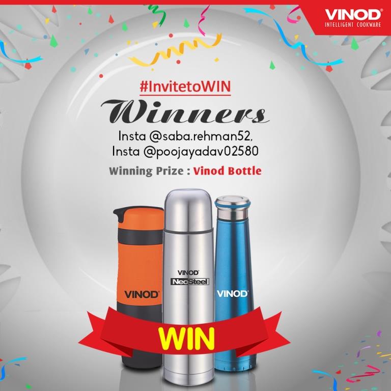 Vinod_Cookware's tweet photo. Here we come with winners of the contests #ReviewAndWin & #InvitetoWIN 😃 Congratulations to all. Inbox us your details.
PS: For all other participants stay tuned as new contest is on the way. https://t.co/URBDyVm08j