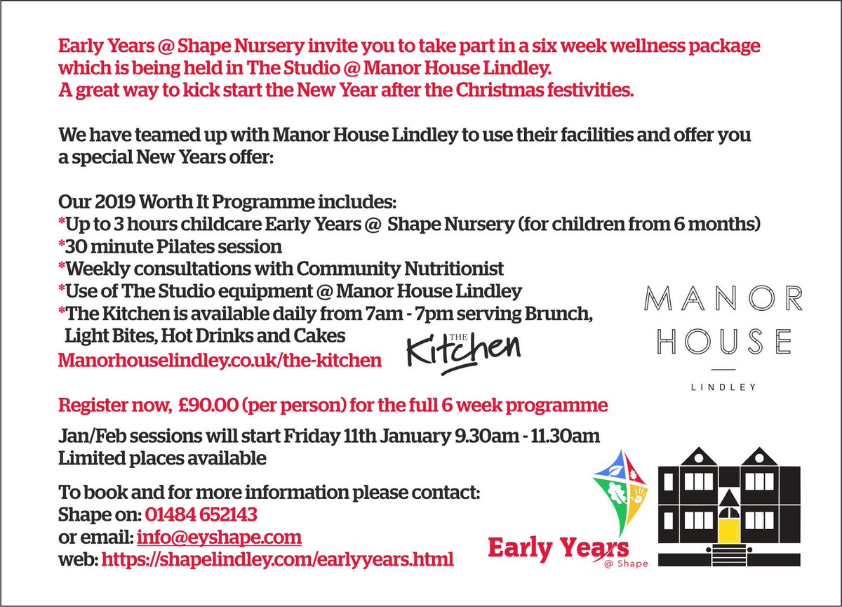 EarlyYearsShape's tweet image. ' Worth It' Wellness Sessions Lindley ( with Creche for under 5's) 
 Start Date 11th January 2019 
 All welcome 
Please see Flyer below for more details