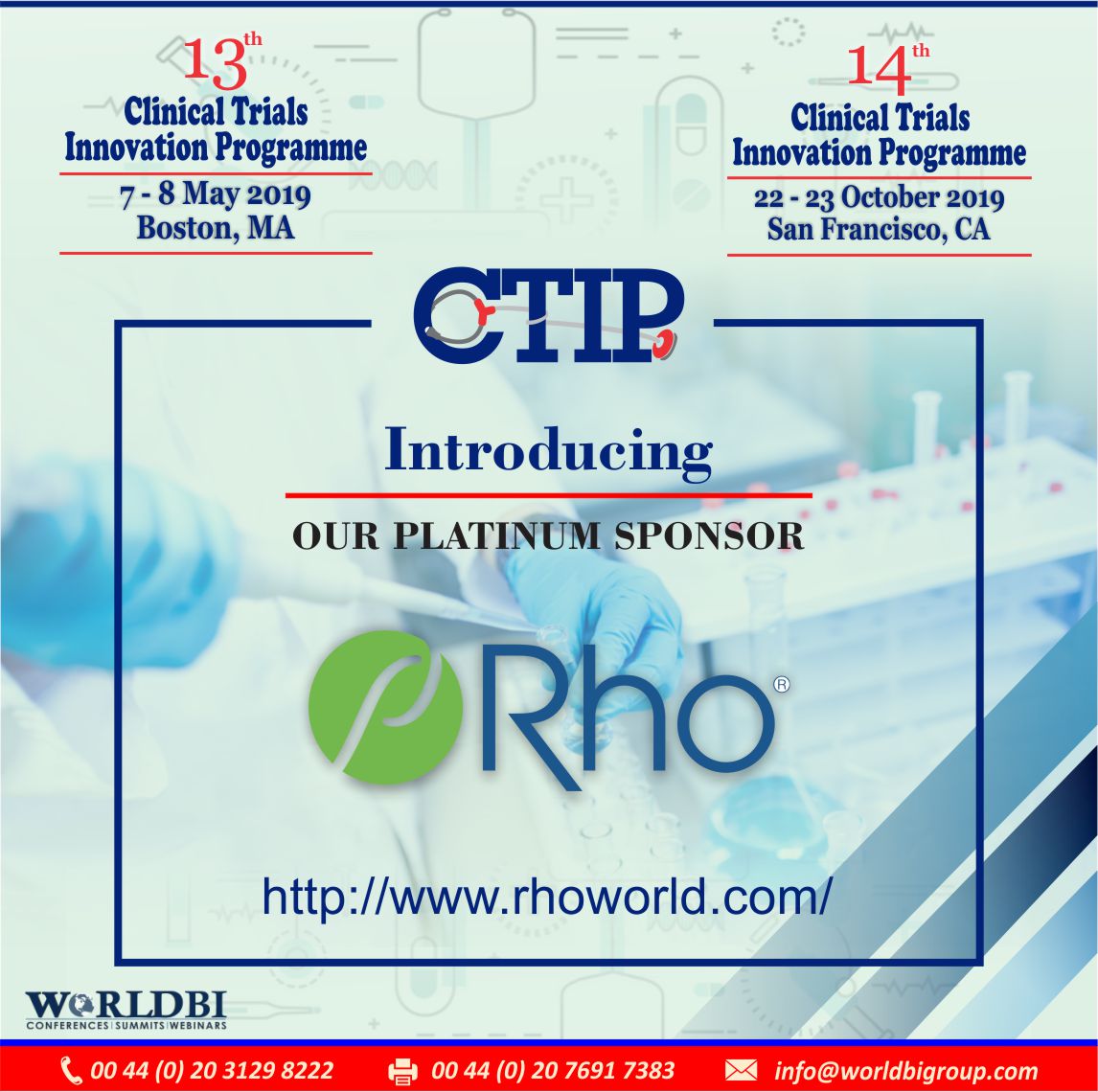 WorldBI_Uk's tweet photo. With the immense pleasure, we are delighted to introduce our platinum sponsor, @rhoworld which is partnering the #clinicaltrialsinnovationprogramme for the 3rd time!
#clinicaltrials #conference #2019 #Boston #SanFrancisco https://t.co/6HlzR6ZMfK