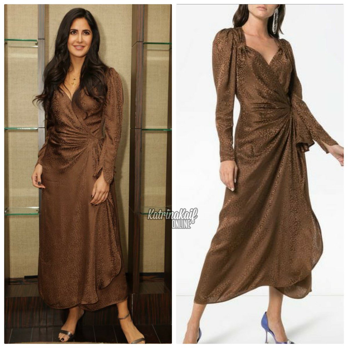 katrina kaif brown dress Katrina Kaif's wrap dress is is a lifesaver for last-minute dinner plans