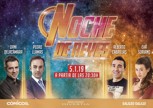 Ya hay cartel de @Cómicos para #nochedereyes en <a href="/salagalileo/">Sala Galileo Galilei</a> Galilei con <a href="/pedrollamas/">Pedro Llamas</a> <a href="/Danidelacamara/">danidelacamara</a> <a href="/EvaSoriano90/">Eva Soriano</a> y Alberto Cabrillas giglon.com/todos?idEvent=…
