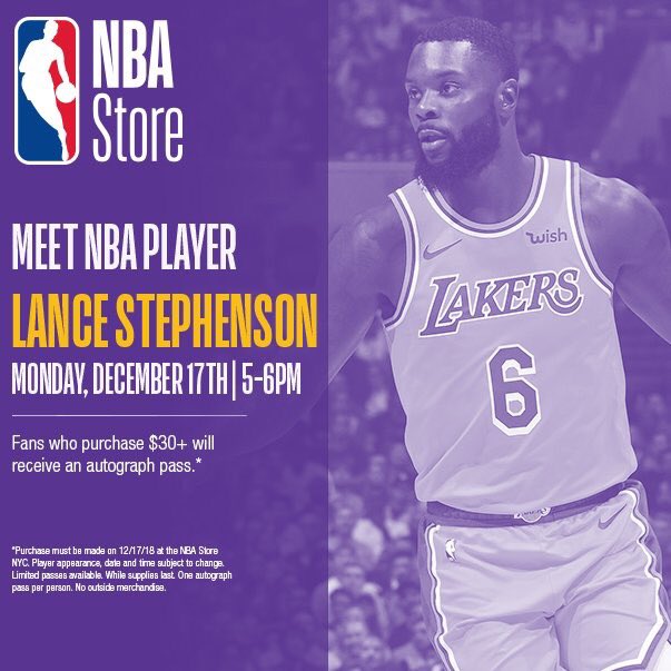 NBA Store on X: 🗓Meet & greet @Lakers @StephensonLance TODAY