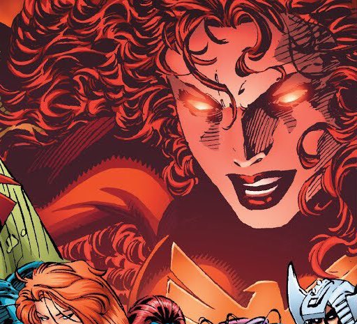 phoenixsource's tweet image. Jean Grey as her "Dark Phoenix" persona in "a villains gallery" poster by Jim Lee