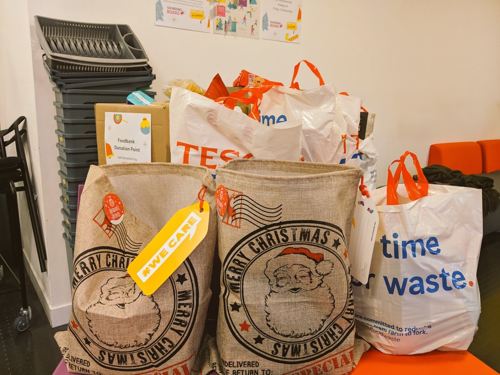 WandleHA's tweet photo. #TeamWandle pulled together to donate stacks of Christmas treats and staple foods to our #WeCare #Foodbank drive - thank you to all our staff who got involved! We delivered to #Croydon @TrussellTrust on Friday, in time for them to distribute before Christmas 🎄 #advent https://t.co/sWaEfQfjCq
