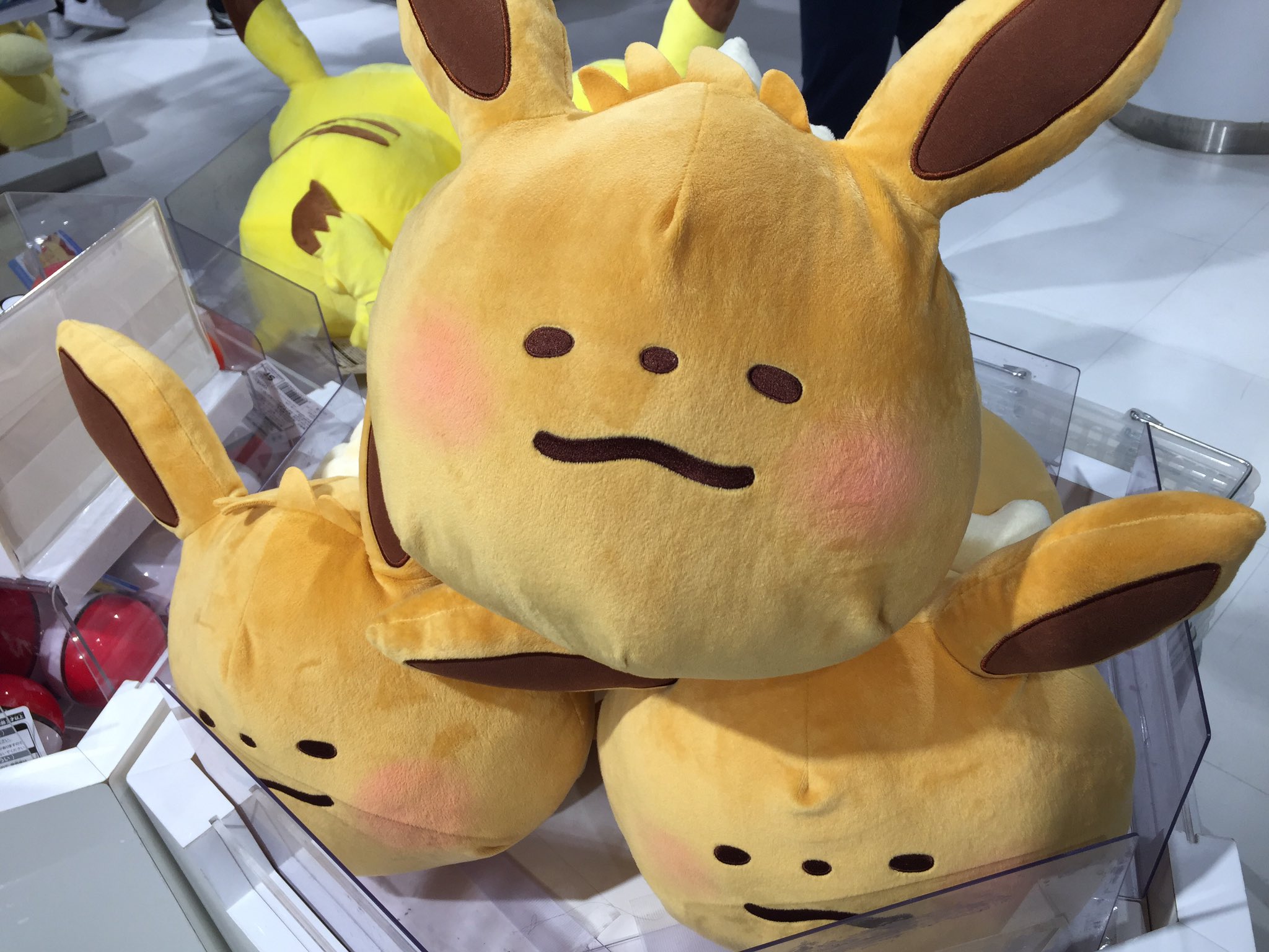 Miki Eevee And Pikachu Plush Cushions From The Pokemon Yurutto Series T Co 0e7frkhugt Twitter
