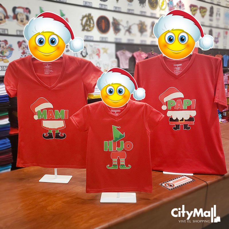 CityMall_Gye's tweet image. Para disfrutar una #Navidad en familia se complementa con las camisetas de #Teleshop. Visítalos en el nivel 1.