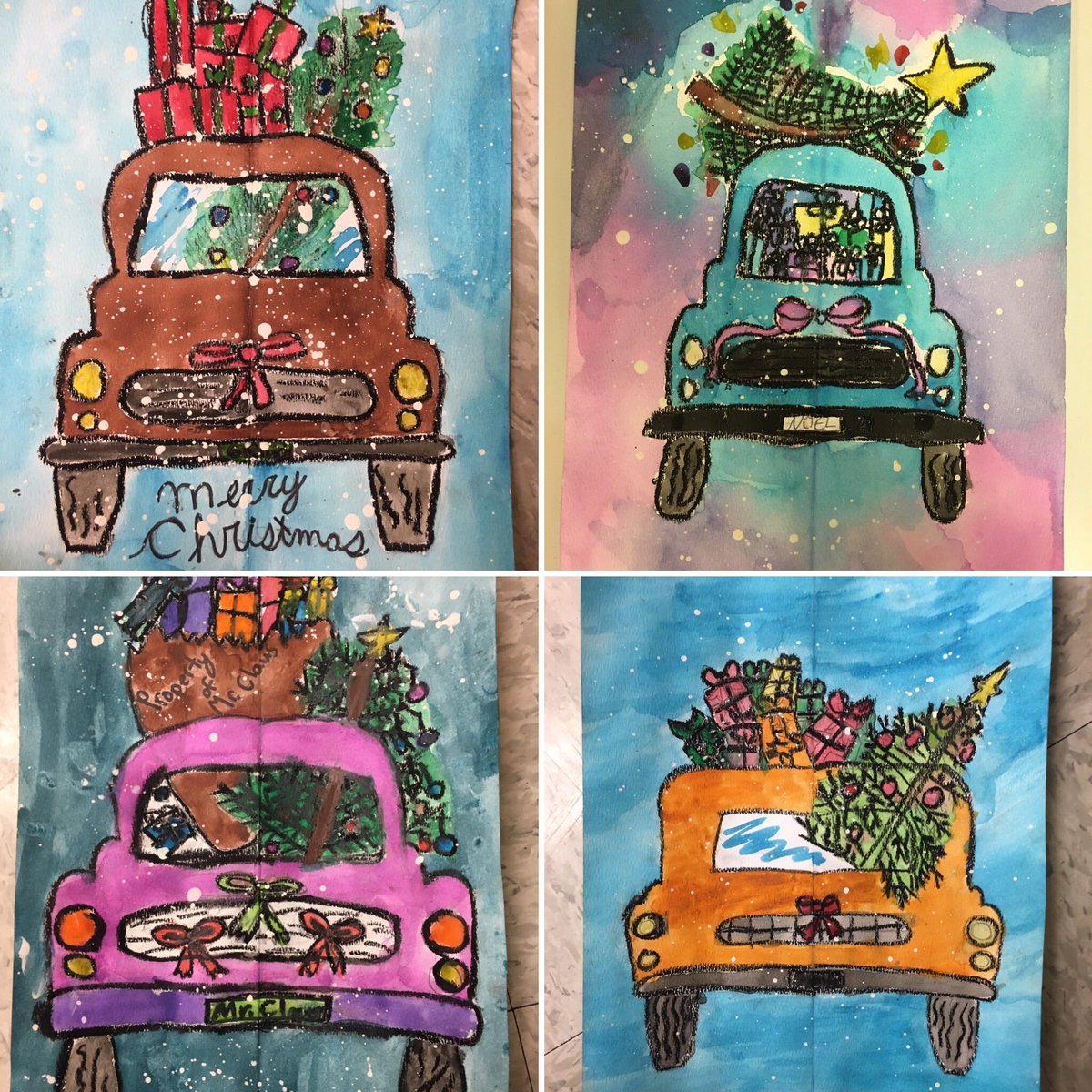 tmcGrade5's tweet photo. Completed Christmas car art! #merrychristmas #tmc52 https://t.co/xpeVk27PtJ