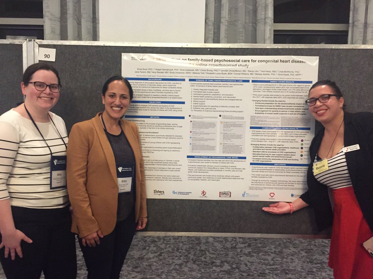 conqueringchd's tweet photo. PCHA was honored to participate in the Psychosocial Study for heart families. This study focused on supporting families as a whole. PCHA's @Melanie_Toth4 took part in this study, and the poster, presented by Dr. Erica Sood was displayed at PCICS conference last week! #pcics18 https://t.co/WY5bx6w4HB