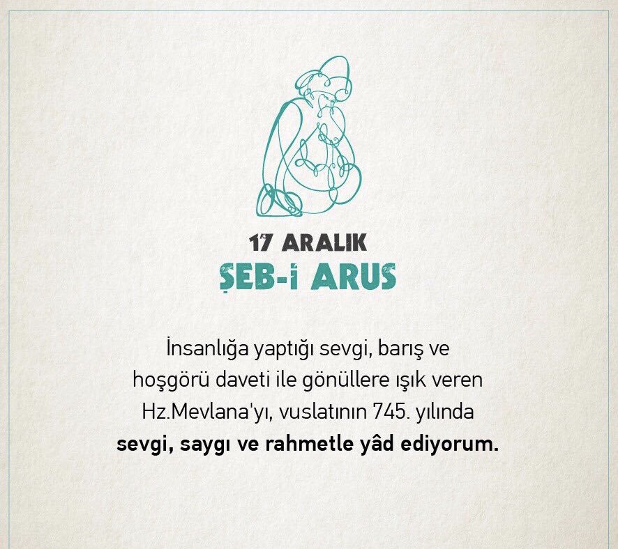 ozkalecafer's tweet photo. İyilik, doğruluk, güzellik...

Kalplere ektiği bu duygularla muhabbet ve sevgiyi yeşerten, büyük mütefekkir ve mutasavvıf #Mevlana Celaleddin-i Rumi’yi vuslatının 745. sene-i devriyesinde rahmetle yâd ediyorum. https://t.co/qU1sMLiMDh