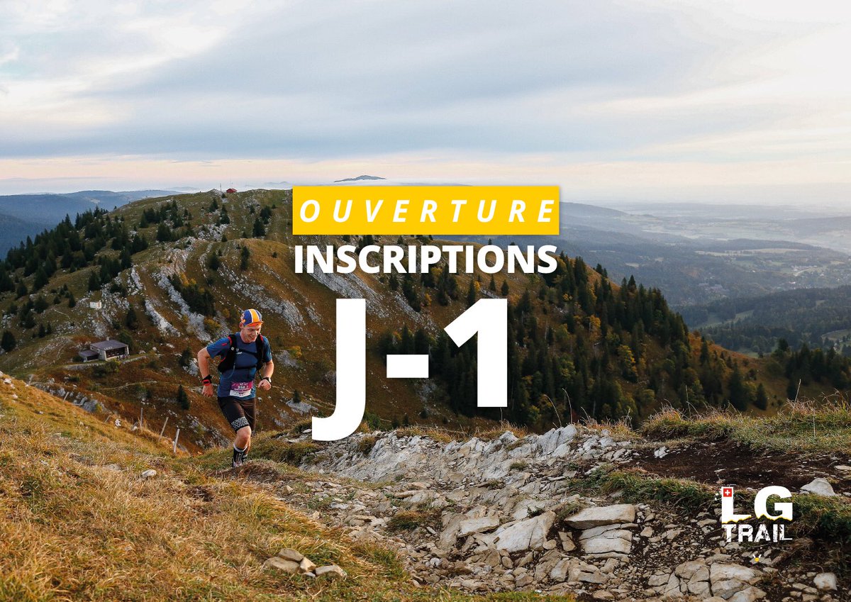 J-1️⃣ !!! 😁
C’est demain l’ouverture des inscriptions.

Au programme de la 3ème édition : 1 ultra mais pas que...
Relais à 2, à 4, Trail urbain, ultra entre Lausanne et Genève, la moitié au départ de Saint-Cergue, un walking, un format express, des courses pour les Kids... 🏃🏽‍♀️🏃🏽‍♂️⛰