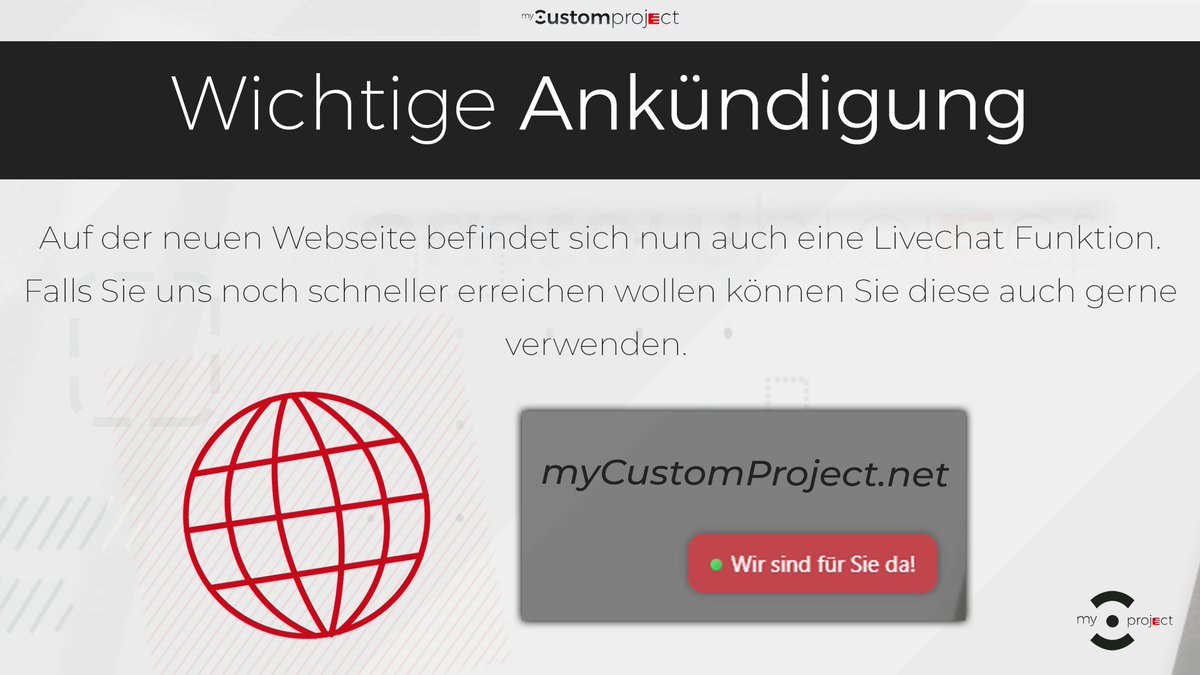 myCustomProject's tweet photo. Auf unserer Webseite befindet sich nun auch endlich eine Livechat Funktion! 
Falls Sie fragen an uns haben, können Sie sich gerne auch dort melden. 😀

🌐 https://t.co/ApVXp3bPdY  
🎙️ https://t.co/mD6LHSlJRt https://t.co/Sdbgjcmcwq