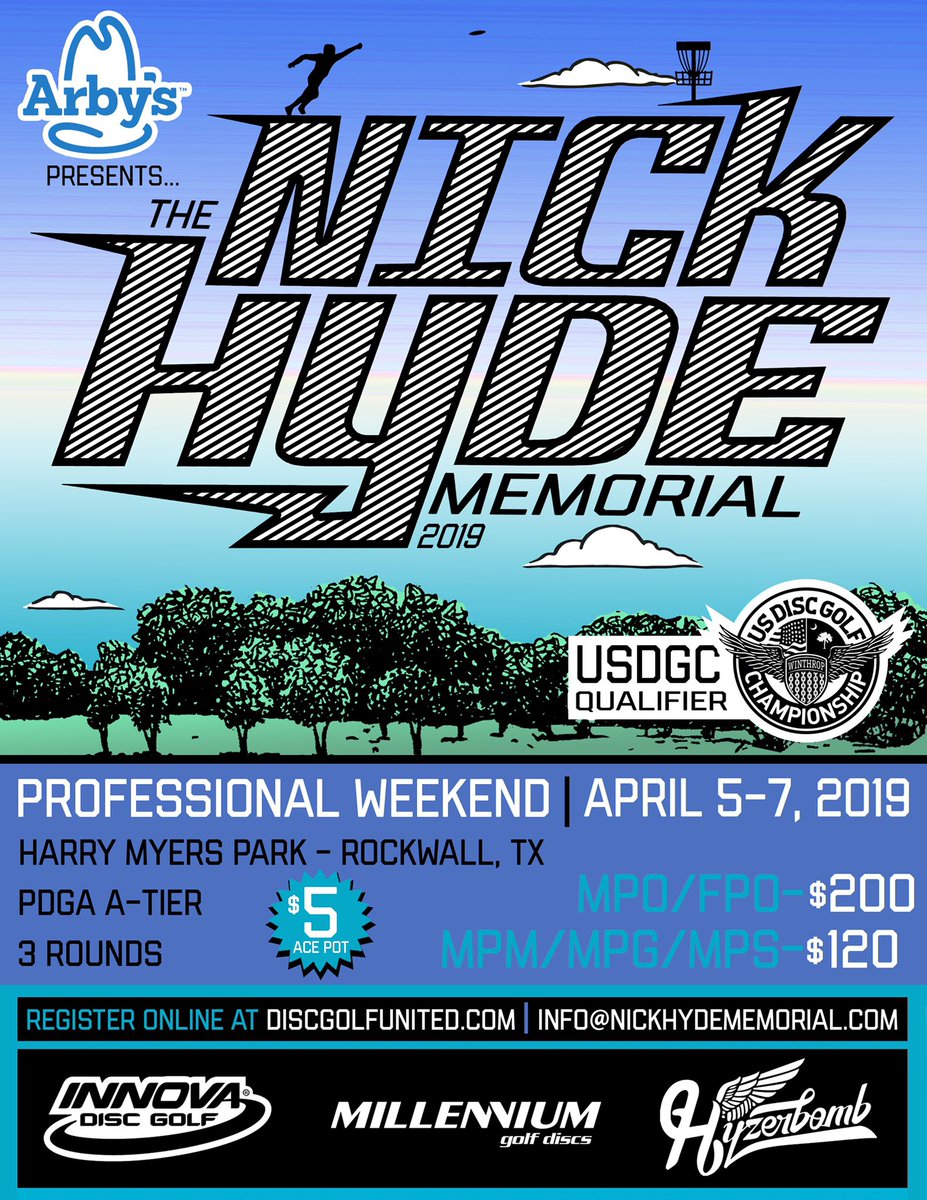 HyzerBombDG's tweet photo. Believe it or not, the Nick Hyde Memorial is right around the corner! Registration opens on Thursday, December 20 for all Ams, FPO, age protected divisions, and MPO rated 1020+. 

https://t.co/rWHNcZXC1B

https://t.co/wGEZYkwPB1 https://t.co/voTpJ2gOJm