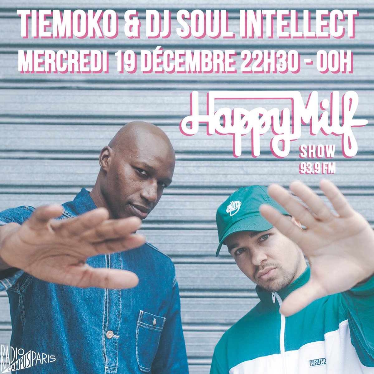 eStiAPics's tweet photo. Mercredi 22:30 rdv avec @tiemokomusic &amp; #djsoulintellect
Pour le @happymilfshow sur @campusparis !! Va y avoir de l'exclu !! #bethere ! https://t.co/bZ81jeZgNg