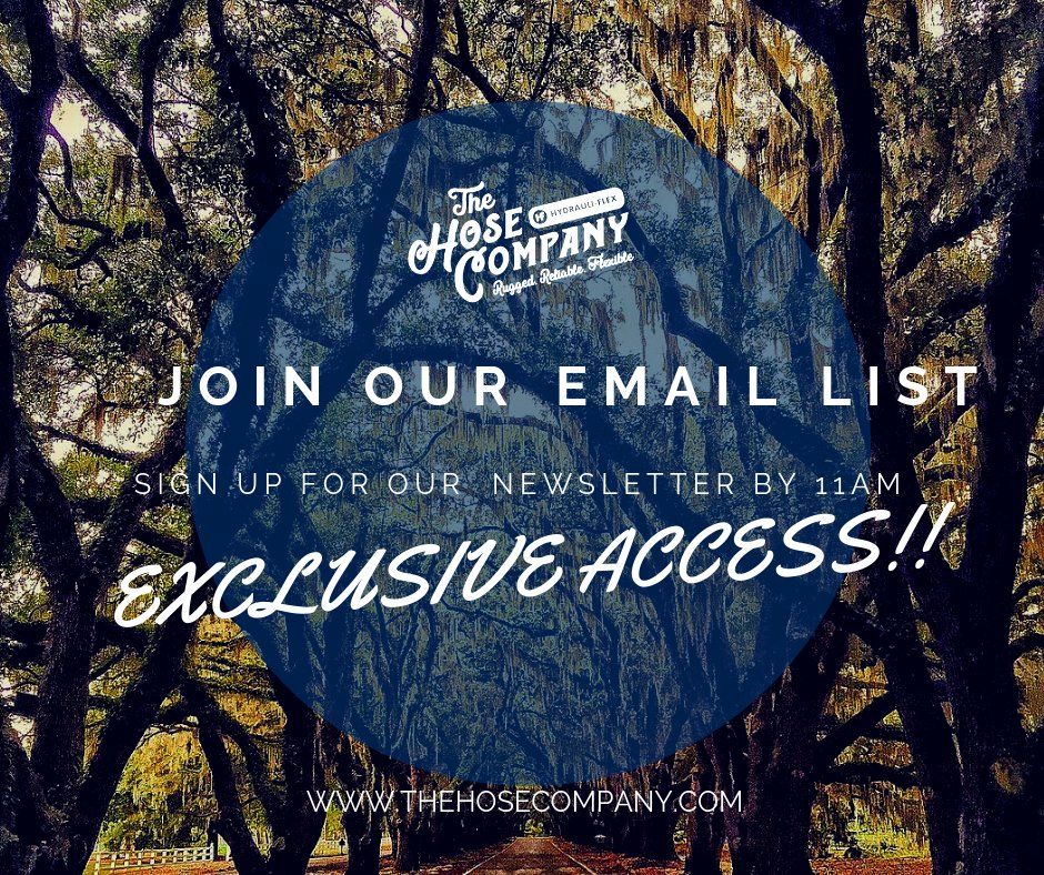 TheHoseCompany's tweet photo. Sign up for our newsletter by 11AM today for EXCLUSIVE access to sales this week!! Head to https://t.co/JXnVoJcxrJ to join! #Sale #Email #newsletter #savemoney #holidaydeals #hydraulichose #hydraulichoses https://t.co/3jsFCilsVP