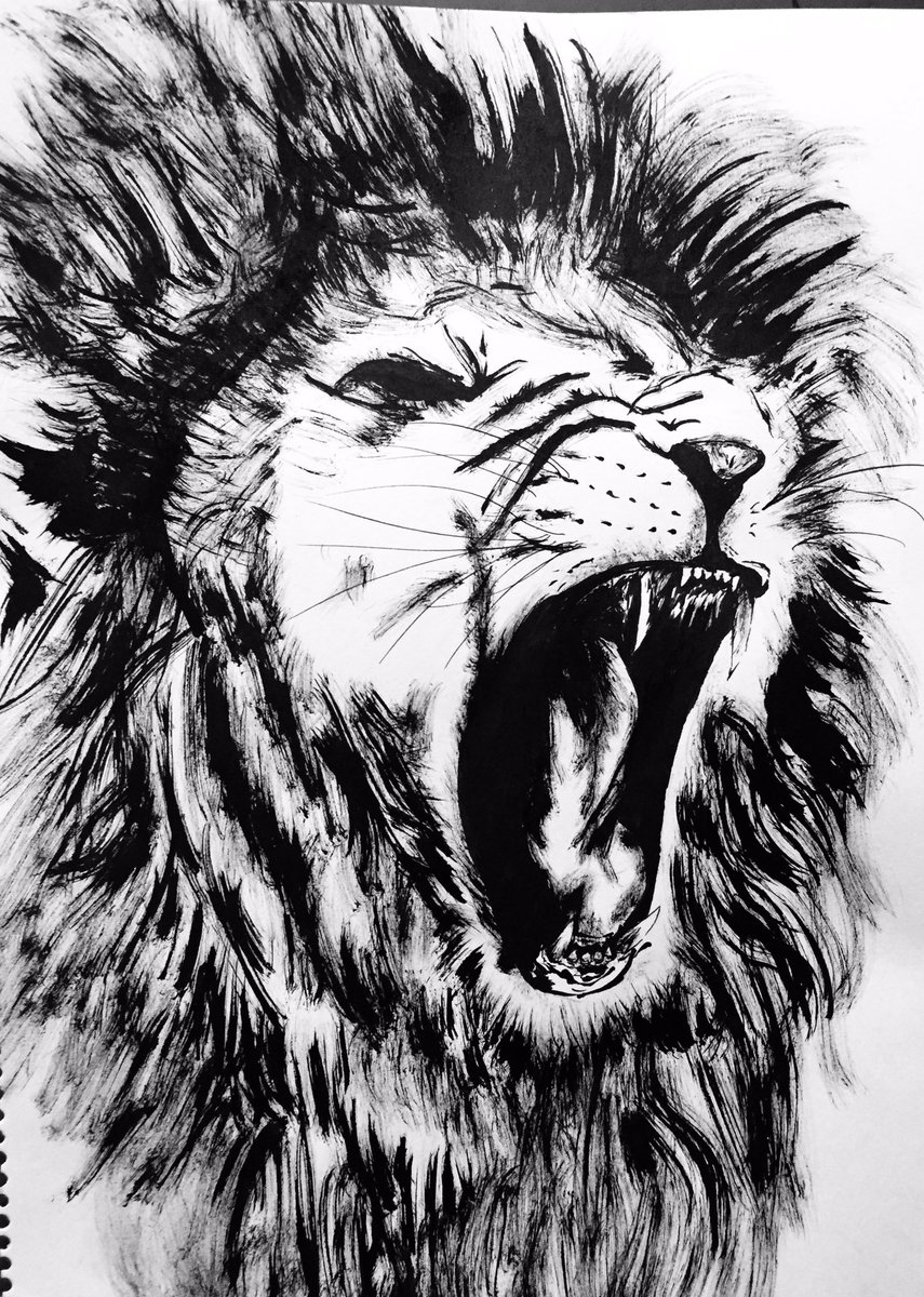 تويتر こめた على تويتر ライオン 墨絵 墨絵アート T Co Aqpc5hg3sq