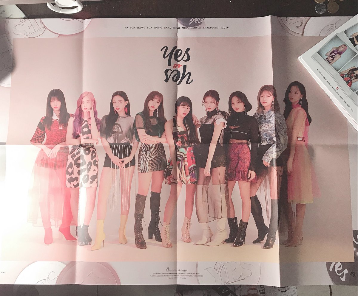 exowishful's tweet photo. Twice - Yes or Yes
#Poster
#Photocard: ChaeTzuJiSaDa
#PreOrderBenefit: Photocard Set
#Card: NaJeongMo
B version + Mina CD https://t.co/UH704Tb1dC