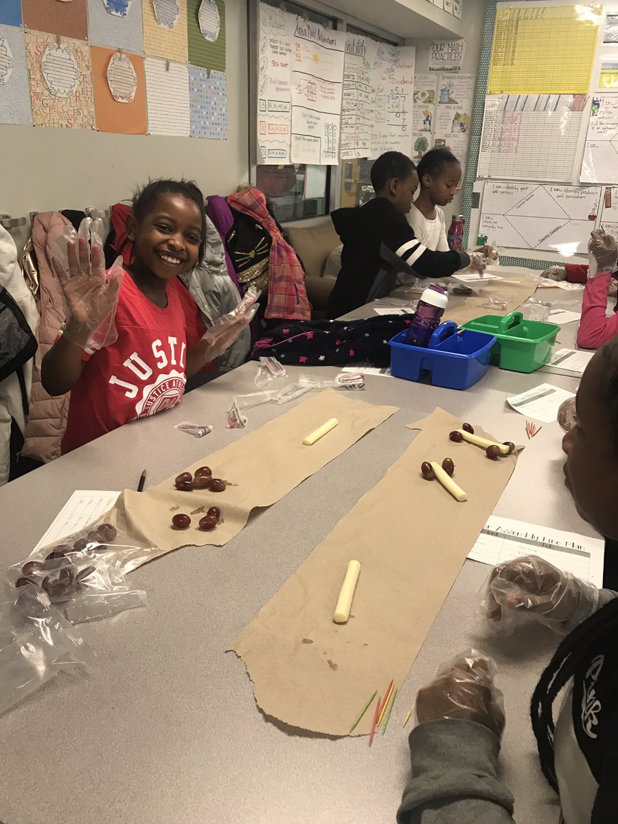 adatschefski's tweet photo. Assembly lines for our economics unit. Making cars with string cheese and grapes! @MrCTaylorHMC @Forney4th @CompassHMC1 @HMC1Proud https://t.co/E5map19VY8