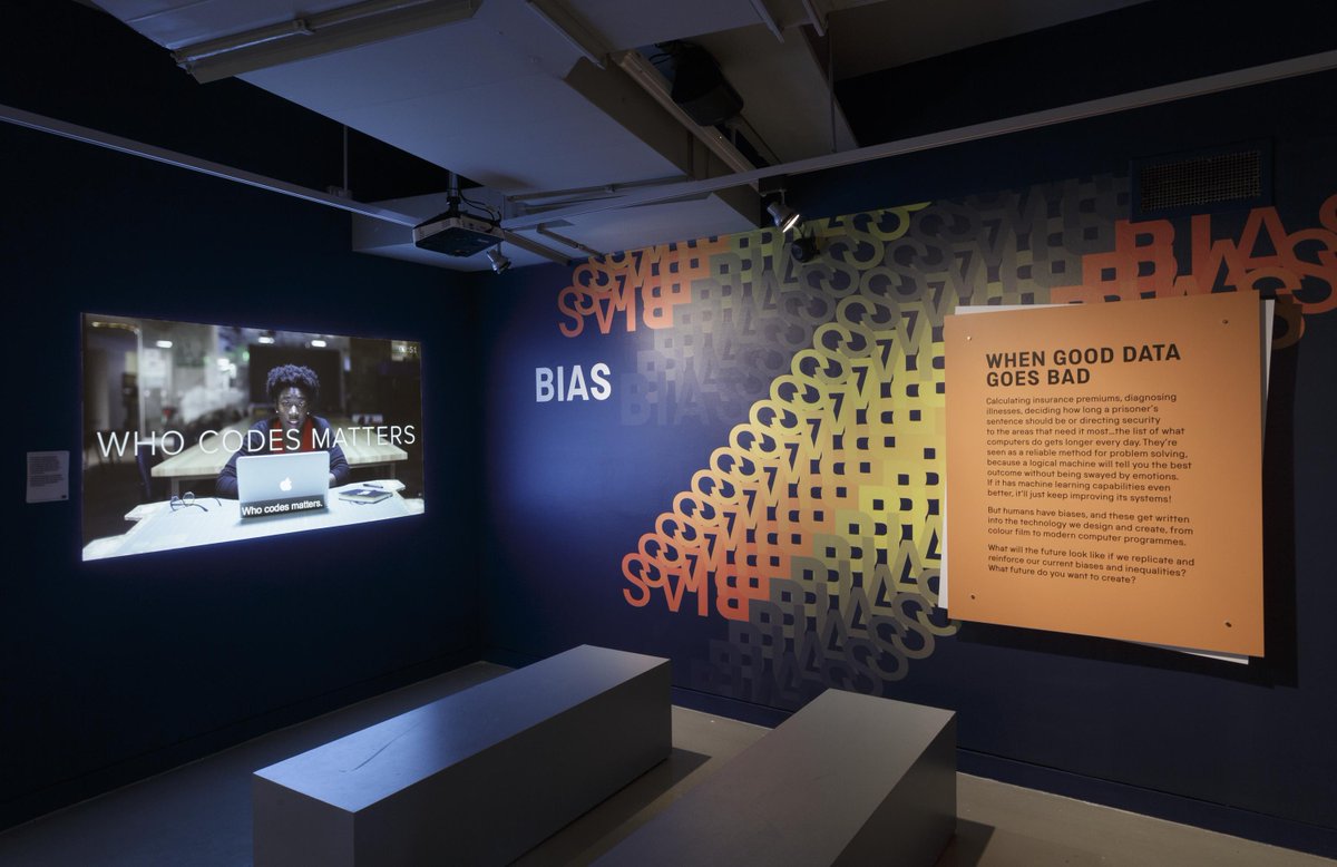 jovialjoy's tweet photo. So excited to see @AJLUnited 's #CodedGaze video introducing algorithmic bias on display in the @mediamuseum Never Alone Exhibition. The lead graphic for @NoelSharkey's #SafeFacePledge @Forbes article comes from this piece https://t.co/F3KmnPEITn @medialab @civicMIT @mitsap https://t.co/XhKFJb0Lr7