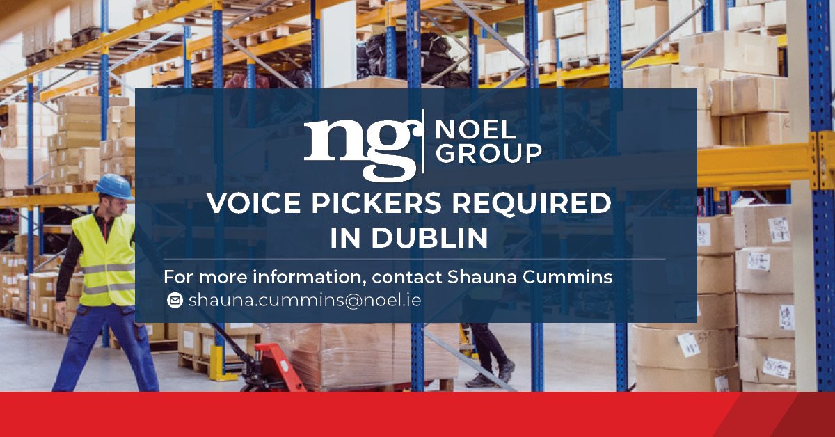 NoelGroup_'s tweet photo. We are currently #recruiting for Voice Pickers for a busy warehouse in North #Dublin. 
For more information or to apply, contact Shauna Cummins: shauna.cummins@noel.ie or go to https://t.co/u59MiLa25f
#job #dublinjobs https://t.co/wgh56QVVwx