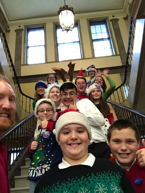 LeRoyWSS's tweet photo. 9 Le Roy students, gr. 5-9, performed w/the Rochester Tuba Christmas yesterday. What an amazing experience being at the famous Kodak Hall at Eastman Theatre & playing Christmas music on stage w/260 other tubas & euphoniums! #RochesterTubaChristmas #JoyTubaWorld #LowBrassRules https://t.co/Y7bG56VeMk