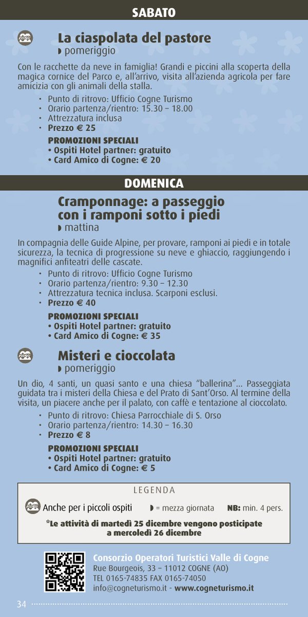 Un programma settimanale ricco di scelte nella perla alpina di Cogne!