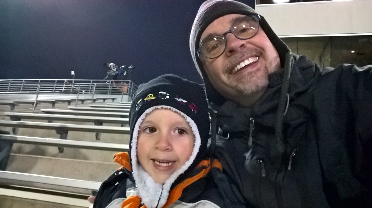 First football game with my son!  He loved it.  Much fun.  Special thanks to @DoveMenCare.  #dovemenpartner