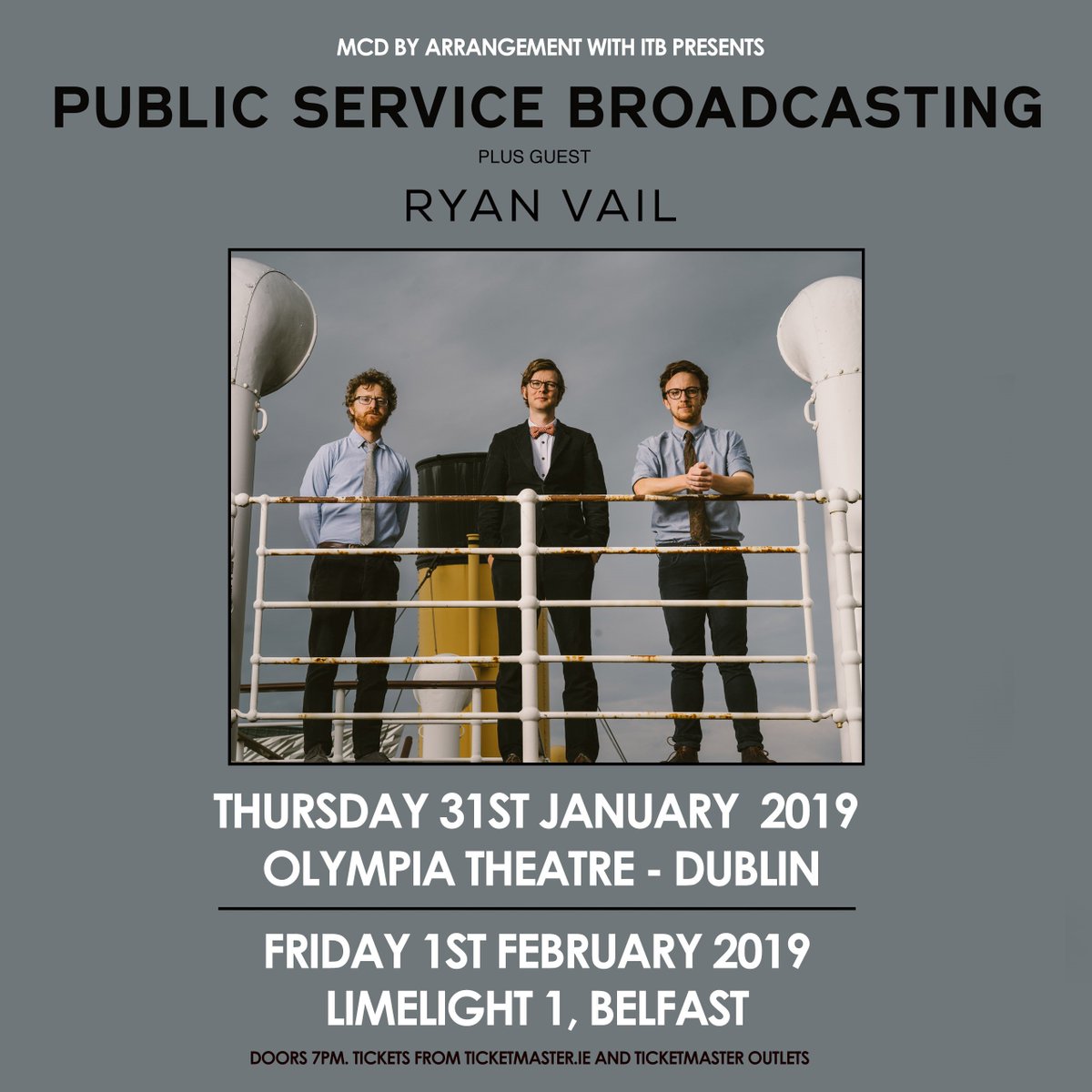 We're very happy to reveal that electronic artist @ryanvail will be joining us for our Dublin & Belfast shows in the new year. Final tickets available here: publicservicebroadcasting.net/?fbclid=IwAR2p…