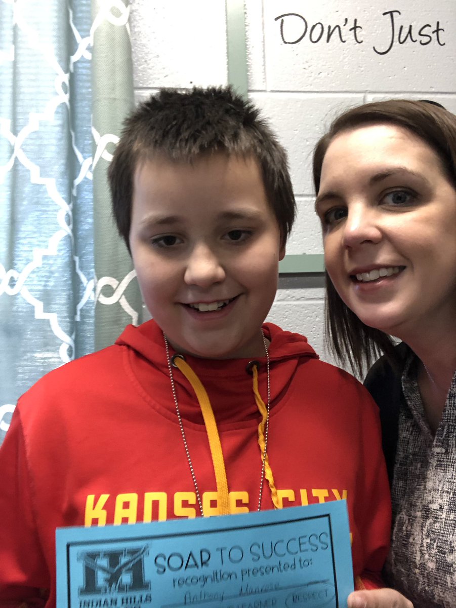 Anthony got a Soar certificate for raising money to help another student who forgot her field trip money! #IHEaglesSoar