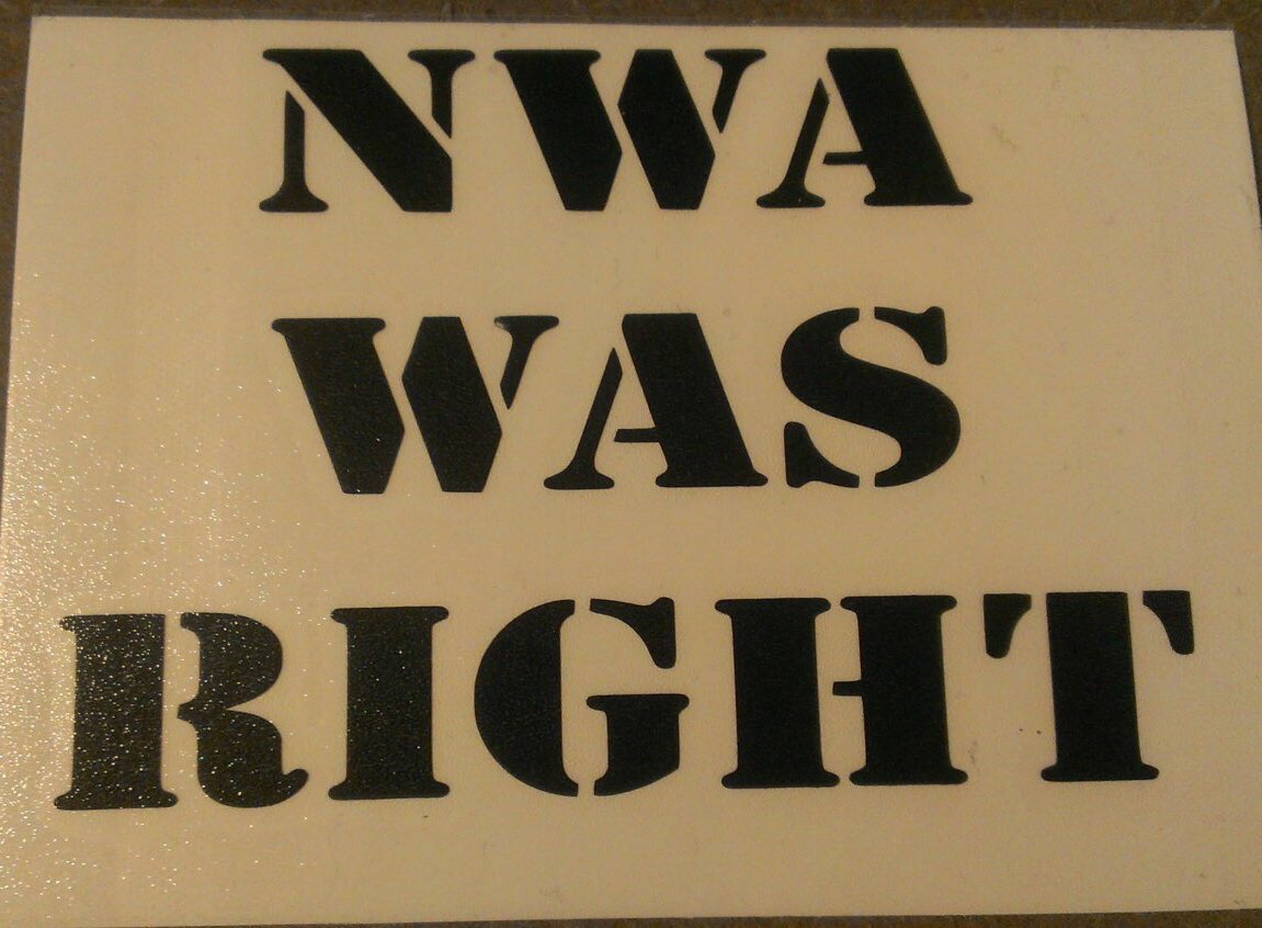 ProxyProphet's tweet image. “Fuck tha Police.” - NWA youtu.be/9jOqOlETcRU

NWA Was Right tees, long-sleeved tees, hoodies, and decals in a variety of sizes and colors.

Tee: etsy.com/listing/215149…
Long-sleeved tee: etsy.com/listing/243320…
Hoodie: etsy.com/listing/243423…
Decal: etsy.com/listing/213960…