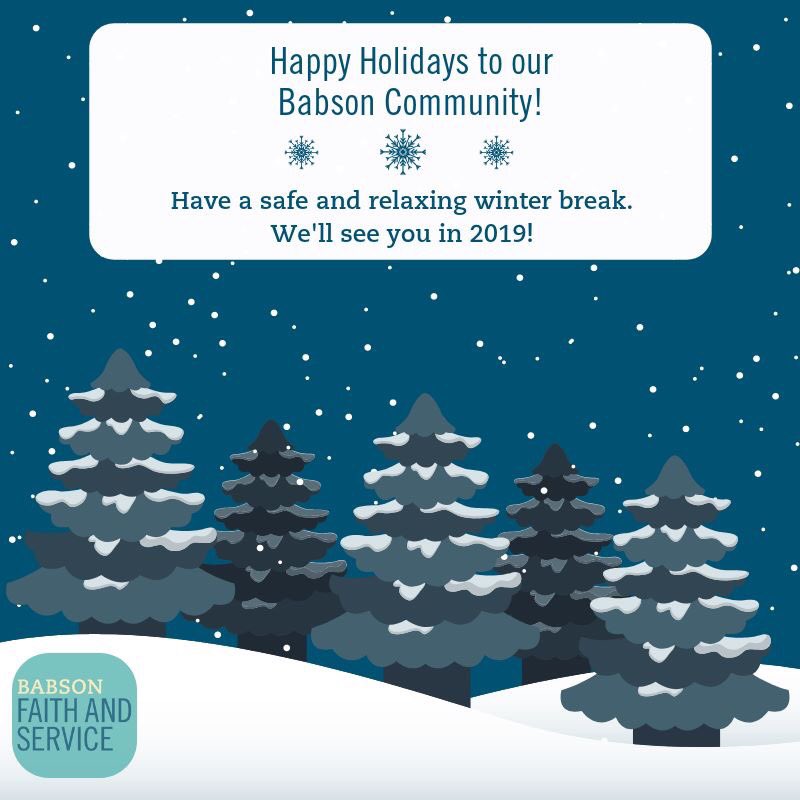 BabsonOFS's tweet photo. From our office to you and your families - have a wonderful, well earned, winter break. Happy Holidays! https://t.co/tCVqBUpGNC