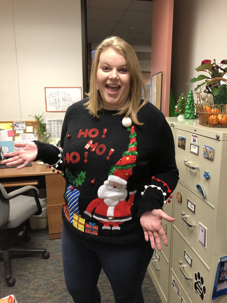 AHethershaw's tweet photo. This SLP is merry and bright this Christmas (yes it lights up)! Like my picture to help me win a prize! #klenkteam #kleinSLP #kleinSPED https://t.co/IT8jbfoane