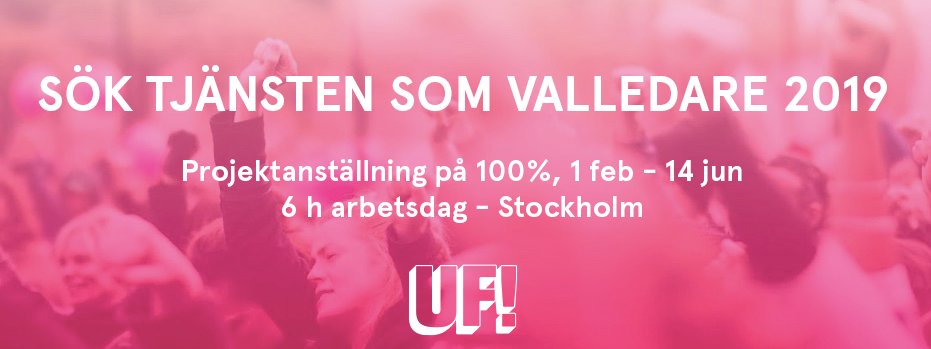 ÄR DU VÅR NYA VALLEDARE?
Sök tjänsten som Valledare för Unga Feminister på 
arbetsformedlingen.se/For-arbetssoka…