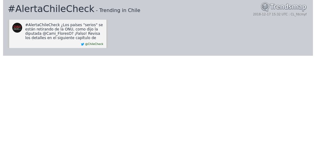 TrendsChile's tweet image. #alertachilecheck es ahora una tendencia en Chile

trendsmap.com/r/CL_fdcmyf