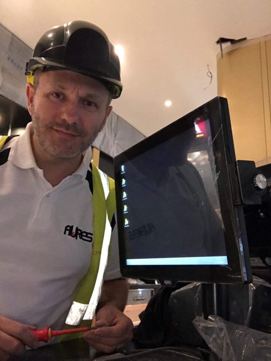 Tamara_Has's tweet photo. Our @AURES_UK Services Manager, Martyn Nicholls is hard at work installing #YUNOs at @ODEONCinemas new Leicester Square Cinema! Looks like it is starting to take shape! #install #services #cinema #hardware #EPOS https://t.co/WsnwY1rZVL