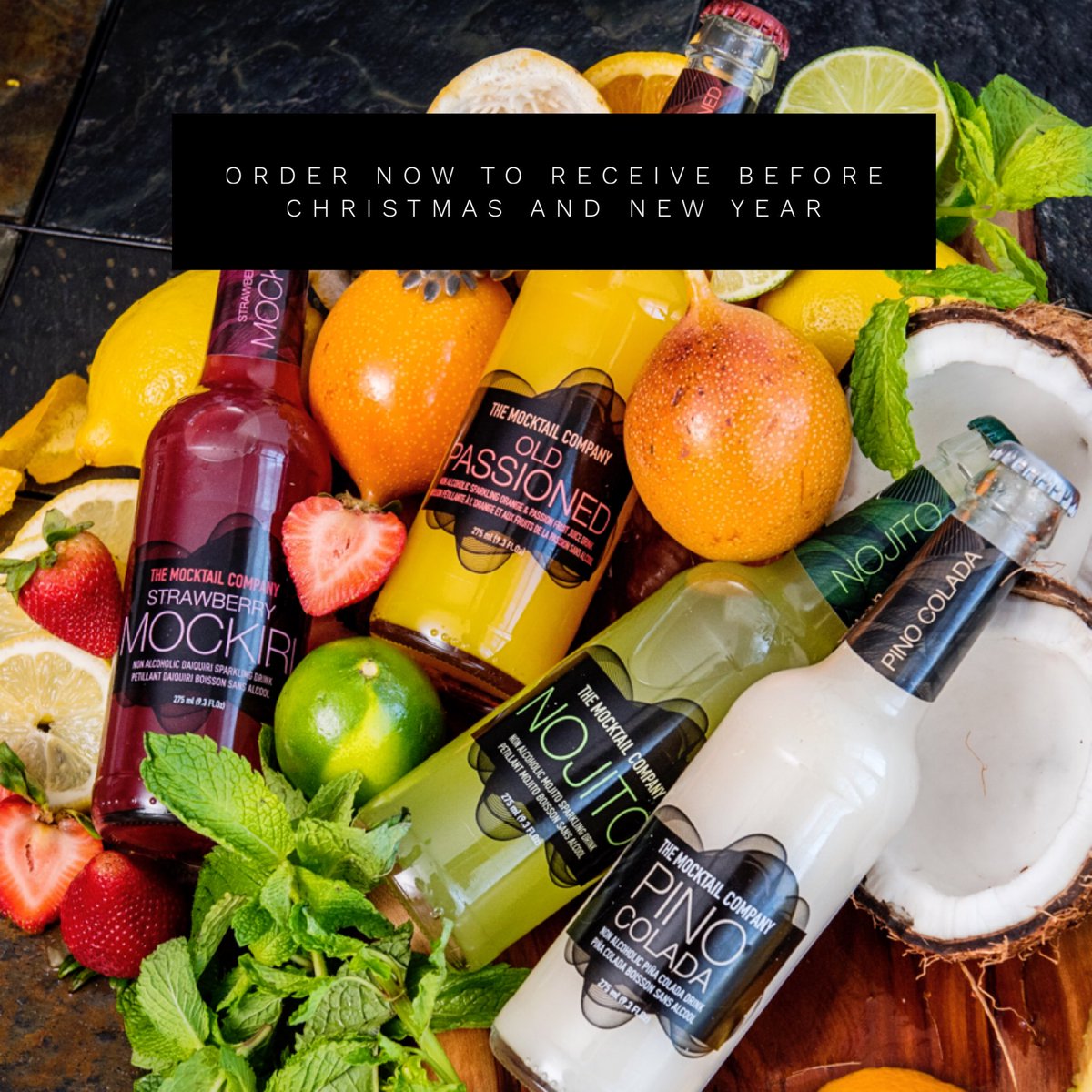 TheMocktailco's tweet photo. Order now to ensure you receive before the weekend! #mocktails #celebrateinstyle #pinocolada #strawberrymockiri #nojito #oldpassioned #nonalcoholic https://t.co/IF6IsDafUm