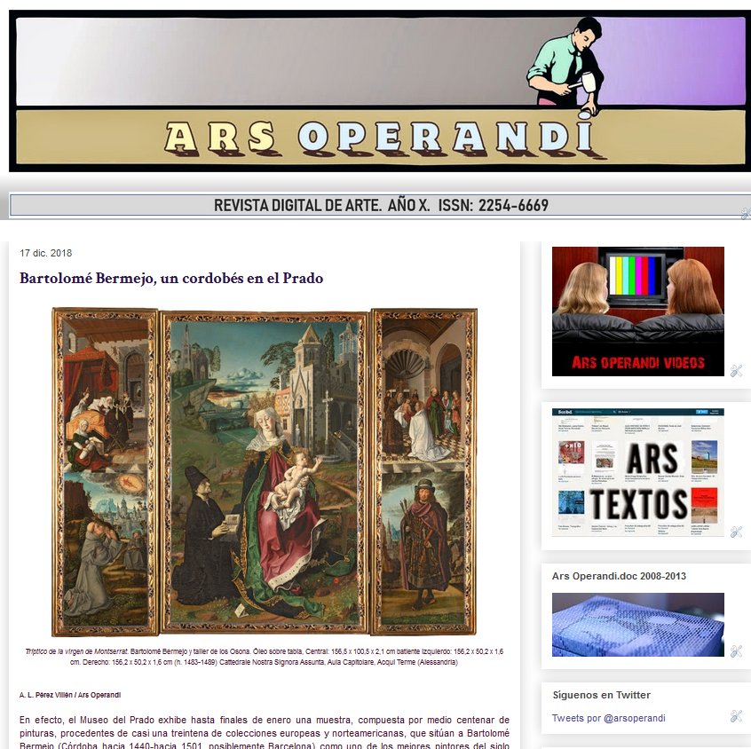 "Bartolomé Bermejo, un cordobés en el Prado". Nuevo artículo de A. L. Pérez Villén para <a href="/arsoperandi/">Ars Operandi</a> ➡️ goo.gl/j1TS5c