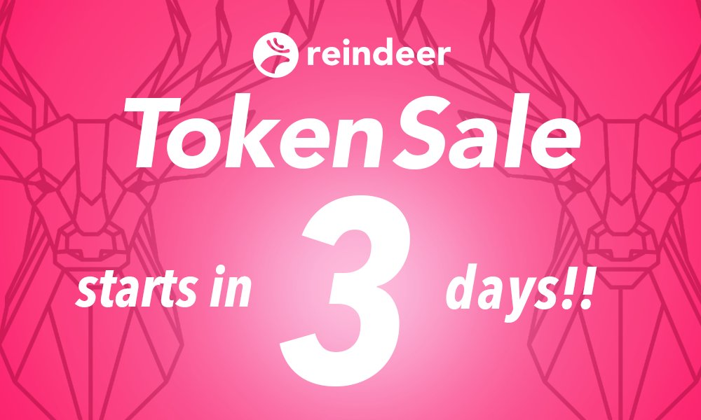 reindeer_press's tweet photo. Hi #ReindeerProject supporters! The dreamy token sale will start in 3 days!! Are you ready to join to create new token economy for online development?โบ๏ธโบ๏ธโบ๏ธ
#CloudComputing #Blockchain
โ https://t.co/zNYqijuMZ4 https://t.co/GiuaIzXoVs