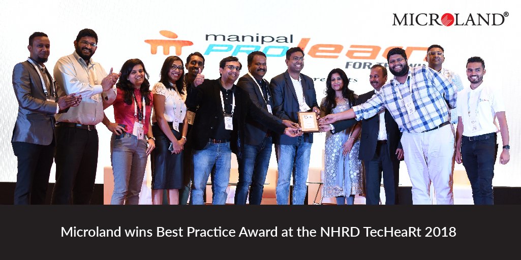 MicrolandLtd's tweet photo. Microland HR team receiving the grand finale award at the NHRD TecHeaRt event. To know more, read our #pressrelease here https://t.co/mLr3I1z1lA #finale #award #receivers #NHRD #TecHeaRt https://t.co/bjD1PEE32U
