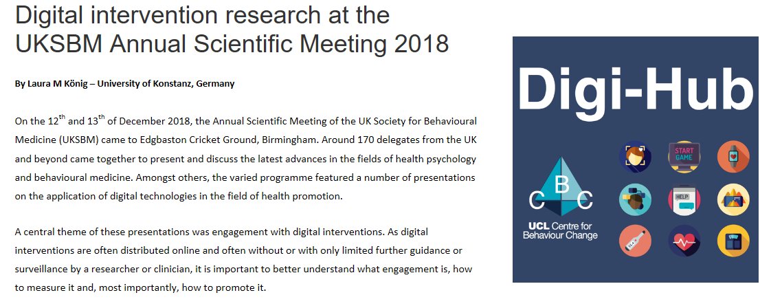 Miss #uksbm2018 last week? Read a summary of the digital health #behaviourchange research presented there in our new Digi-Hub Blog by <a href="/LauraMKoenig/">Dr. Laura M. König</a>
blogs.ucl.ac.uk/cbc-digi-hub-b… <a href="/UKSBM/">UK Society for Behavioural Medicine</a> <a href="/UKSBM_ECN/">UKSBM ECN</a>