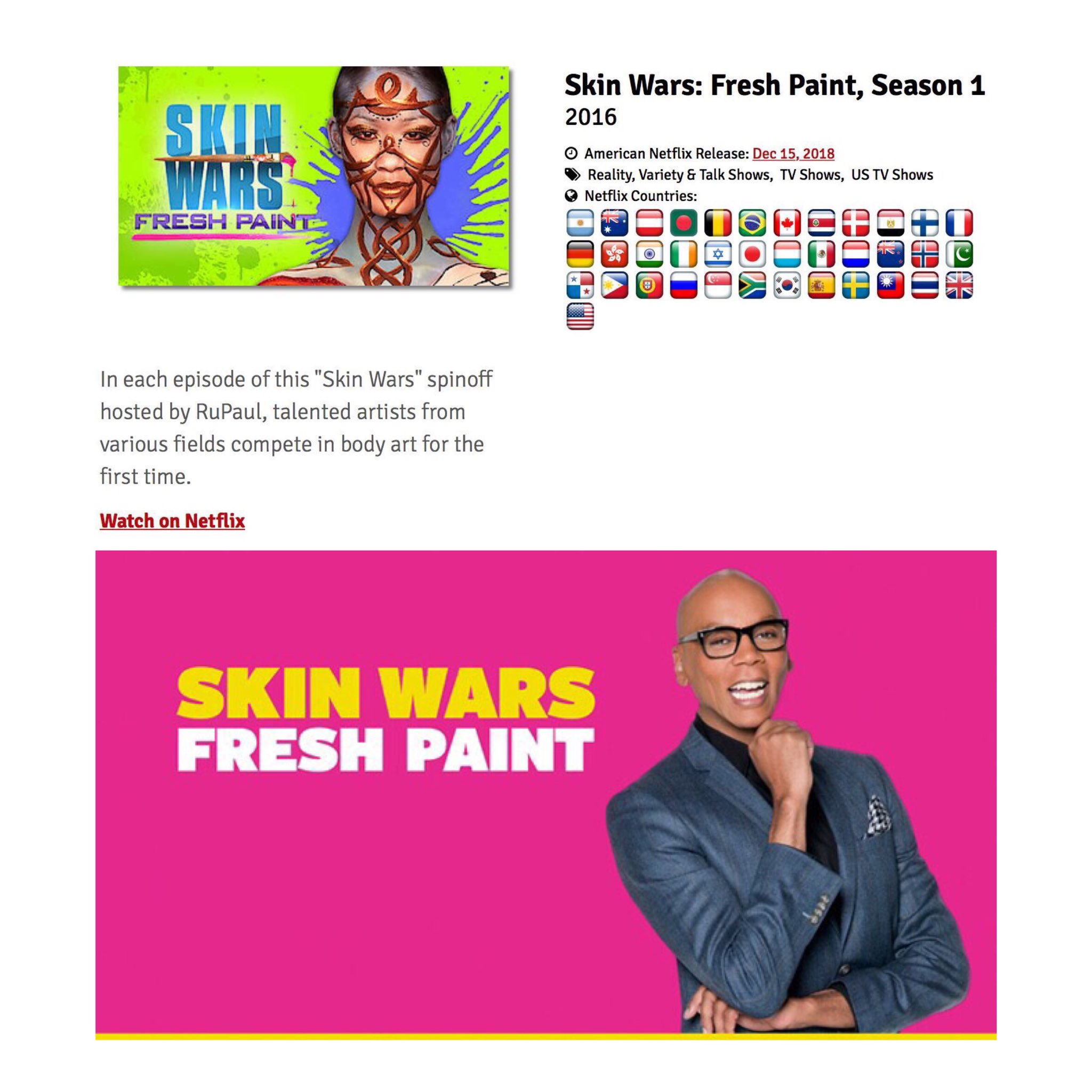 Skin Wars on X: Check out the special event FRESH PAINT! Gear, Dutch &  Natalie are BACK w host @RuPaul! It's a Battle of the brushes!   / X