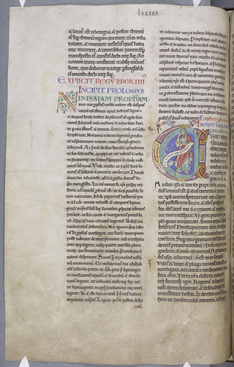 ParkerLibCCCC's tweet photo. #ParkerAdvent2018 Day 17: Ff Tessa Webber’s #MSSinASK paper on lector & ‘lectio’ re #medieval #liturgical practice, here in the #Dover #Bible (#CCCC3) we see the opening of Isaiah marked up as “lectio 1”, ‘first reading’ as required on #ChristmasDay!
#Advent #medievaltwitter https://t.co/2LDgKVi4Oe