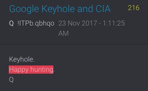 Getting away with  #Antitrust? https://en.wikipedia.org/wiki/In-Q-Tel Q216Keyhole.Happy hunting.QKeyhole, now part of Google Earth, also received investment from In-Q-Tel. #HappyHunting @POTUS  #QArmy  #QAnon  #PatriotsUnited  #TrustThePlan