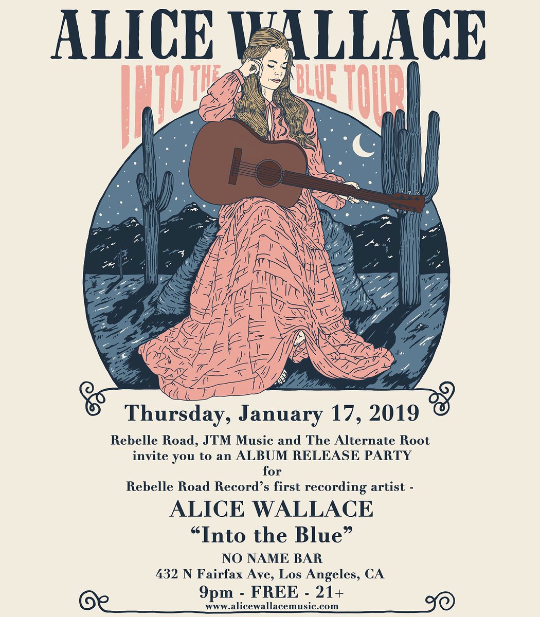 alicewallace's tweet photo. One month from today. Just one month. I hope you’ll join us at the No Name in Los Angeles to celebrate the release of my new album - “Into The Blue.” #rebelleroad #WomenInMusic #californiacountry #alicewallace #ALBUMRELEASEPARTY https://t.co/kEBMVfbi8T
